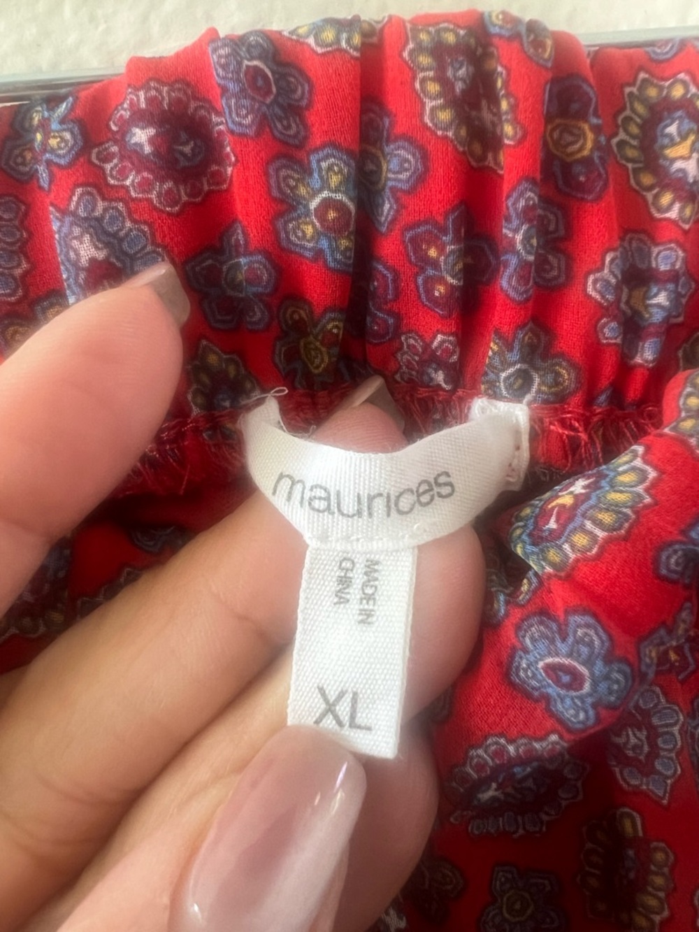 Maurices Red Floral Tiered Maxi Skirt - Picture 4 of 6